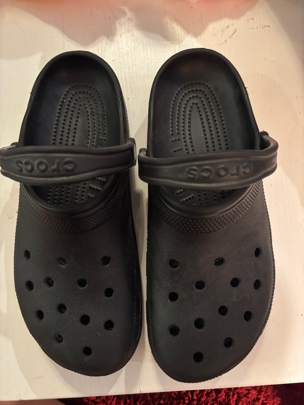 CROCS Black Classic Clogs with Heel Strap